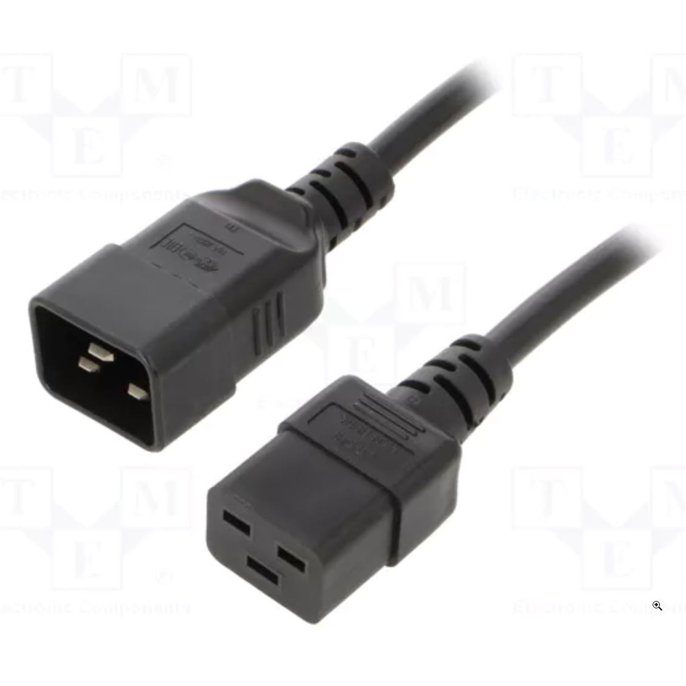 Kabel wyjściowy 16A, 5.0m, IEC C19 żeński, IEC C20 męski